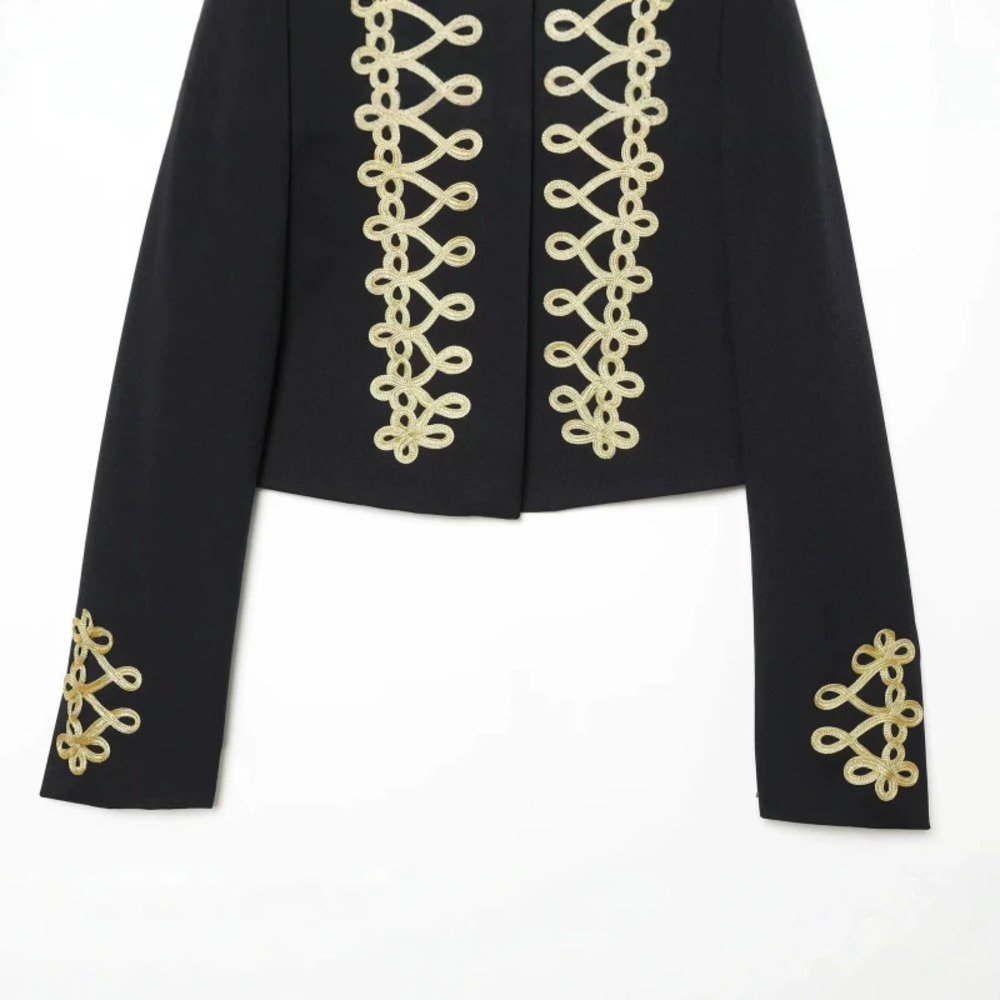 ZARA Fashion Casual Textured Knot Button Trench Coat